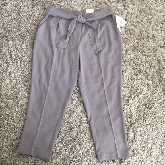 Taupe Cleo,L, high waisted ankle pants with belt &crease, NWT, - Picture 2 of 8